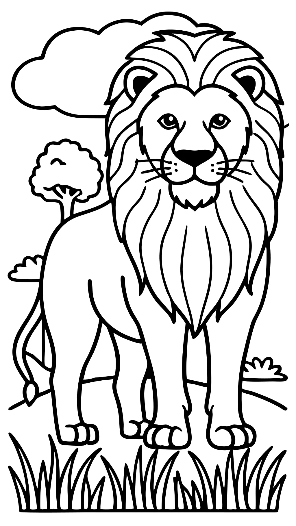 Página para colorear de leones